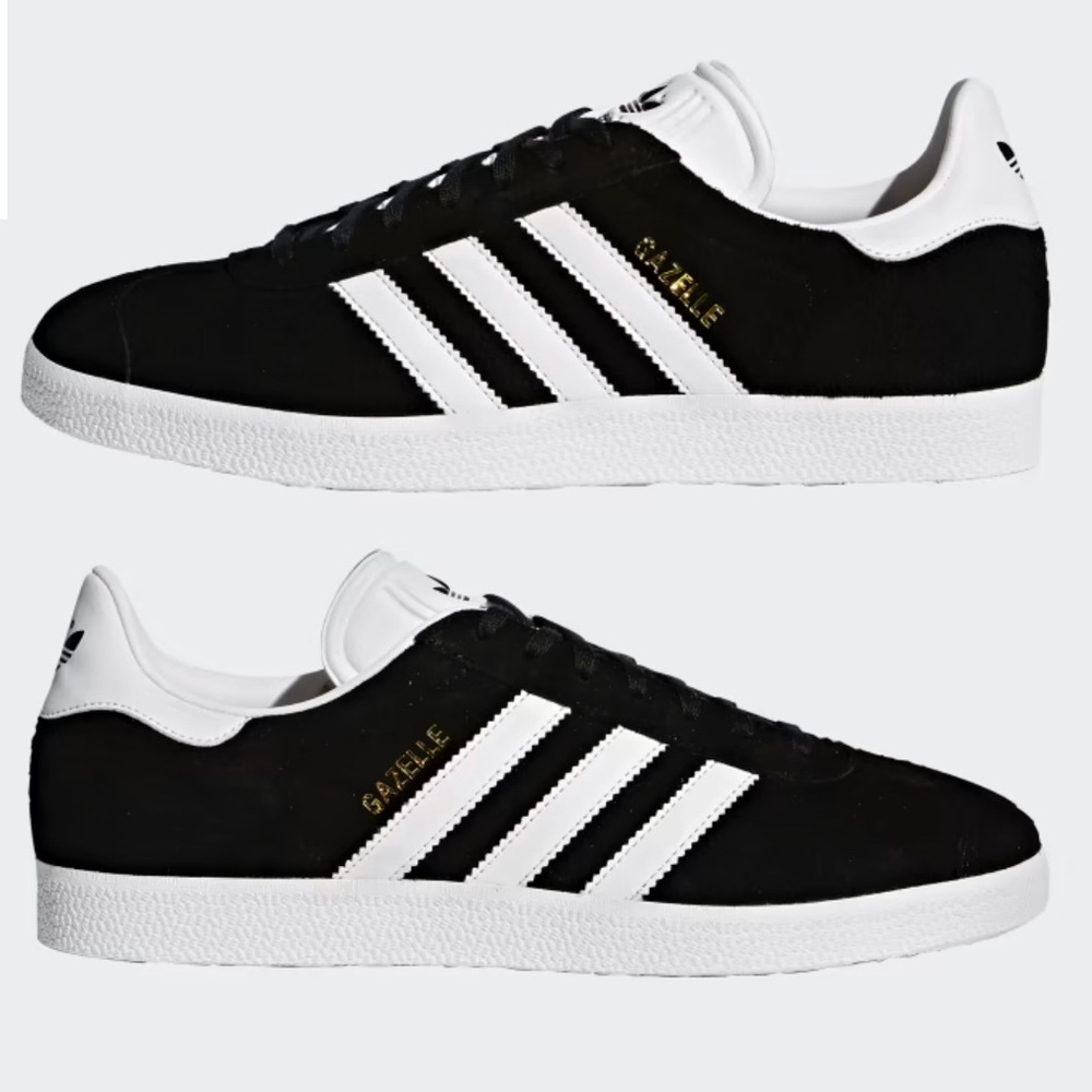 👟 NWT ADIDAS GAZELLE BLACK SUEDE Sneaker Shoes Mens 8.5/  Woman’s 9.5 Size
